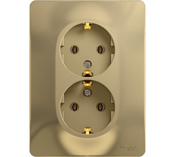 Изображение товара Розетка Systeme Electric (Schneider Electric) GLOSSA двойная с заземлением, 16А, титан GSL000424