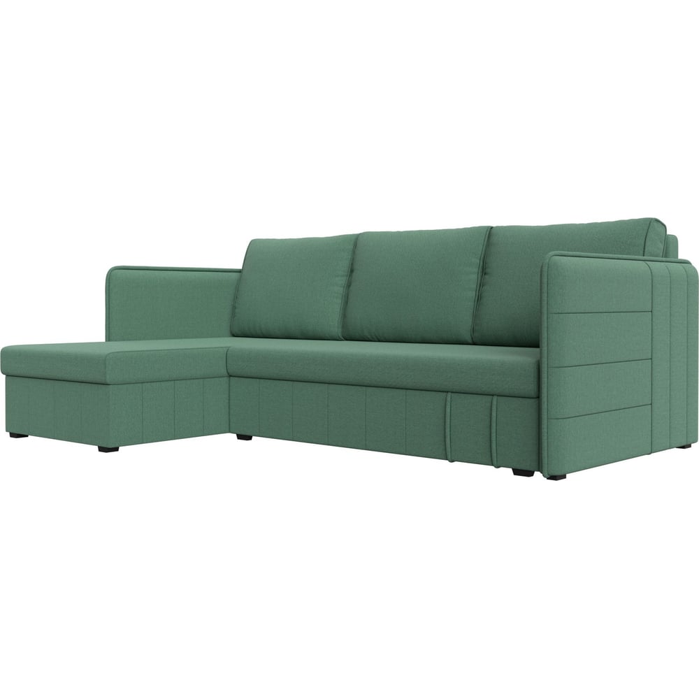 Изображение товара Угловой диван Лига диванов Слим левый угол амур зеленый с механизмом еврокнижка