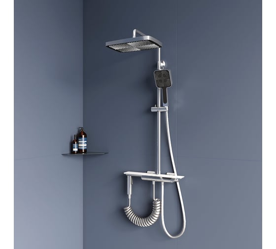 Изображение товара Душевая стойка RGW SP-35 хром, головной душ/термостат (гигиенический душ) 51140135-01
