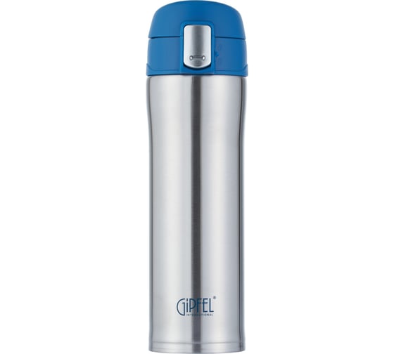 Изображение товара Термокружка вакуумная Gipfel BONN 430 мл, с герметичной крышкой на замке, нержавеющая сталь 304, пластик, силикон, цвет: зеленый 51048