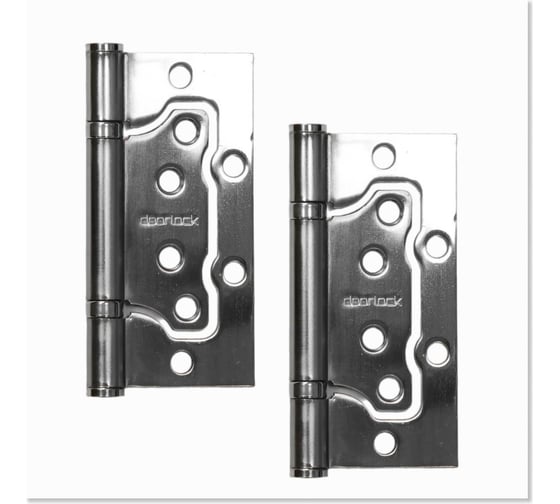 Изображение товара Петля карточная без врезки Doorlock H100/76/2BB SN матовый никель, 100x76x2,5мм, 2 шт 77020