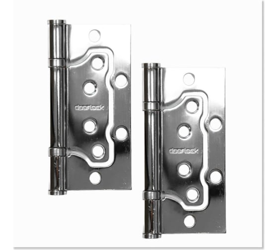 Изображение товара Петля карточная без врезки Doorlock H100/76/2BB CP полированный хром, 100x76x2,5мм, 2 шт 77021