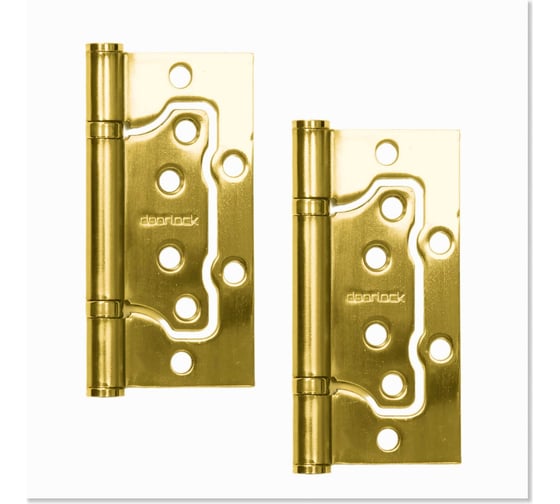 Изображение товара Петля карточная без врезки Doorlock H100/76/2BB PB полированная латунь, 100x76x2,5мм, 2 шт 77023
