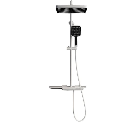 Изображение товара Душевая стойка RGW SP-34-W белая, головной душ/термостат (ручной душ, шланг 1,5 м) 51140134-03