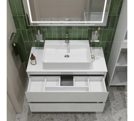 Изображение товара Подвесная тумба со столешницей и накладной раковиной BelBagno KRAFT 100 KRAFT100BO-KEPBO-1338-SET