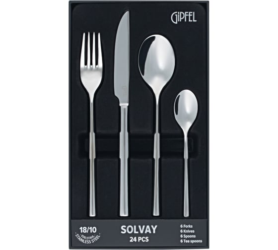 Изображение товара Набор столовых приборов GIPFEL SOLVAY 24 предмета нержавеющая сталь 18/10 50680