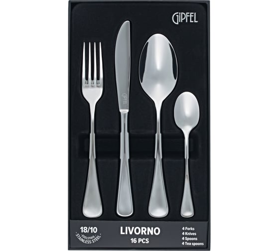Изображение товара Набор столовых приборов GIPFEL LIVORNO 16 предметов нержавеющая сталь 18/10 50690