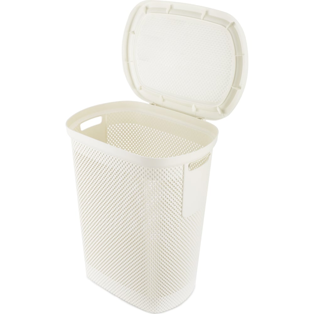 Изображение товара Корзина для белья NICKEL слоновая кость 58л 36.1x47.4x57.6см с крышкой HOBBY LIFE HL081021IV