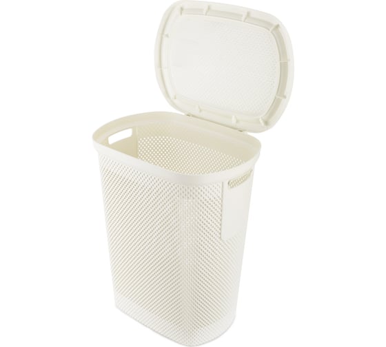 Изображение товара Корзина для белья NICKEL слоновая кость 58л 36.1x47.4x57.6см с крышкой HOBBY LIFE HL081021IV
