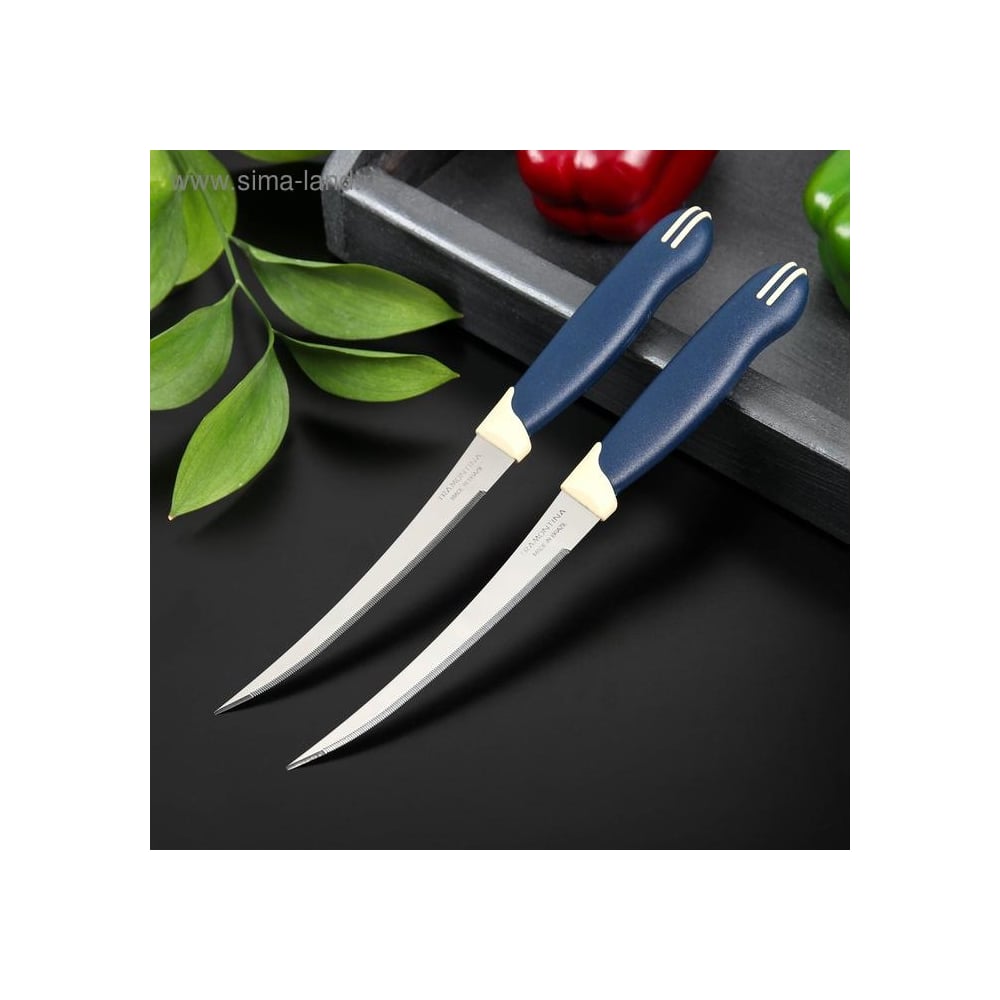 Изображение товара Нож TRAMONTINA Multicolor для помидоров/цитрусовых, 12.5 см, синий, 2 шт. 23512/215D-TR