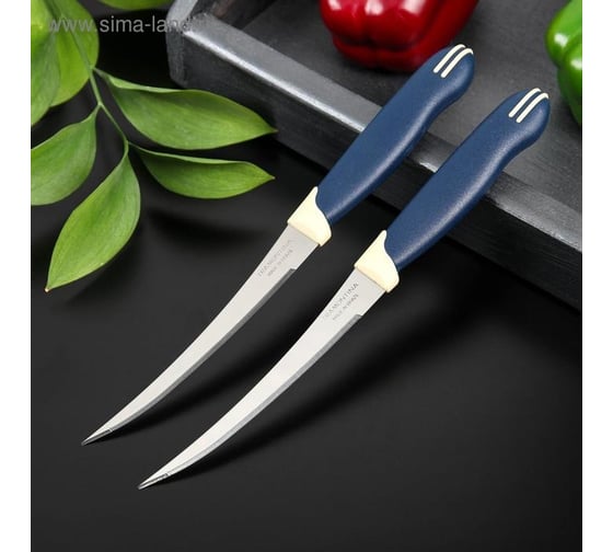 Изображение товара Нож TRAMONTINA Multicolor для помидоров/цитрусовых, 12.5 см, синий, 2 шт. 23512/215D-TR