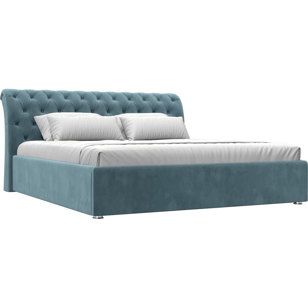Изображение товара Интерьерная кровать Лига диванов Сицилия 180 велюр бирюзовый современная кровать для спальни