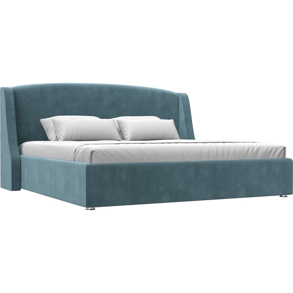 Изображение товара Интерьерная кровать Лига диванов Лотос 200 велюр бирюзовый современная кровать с ящиком