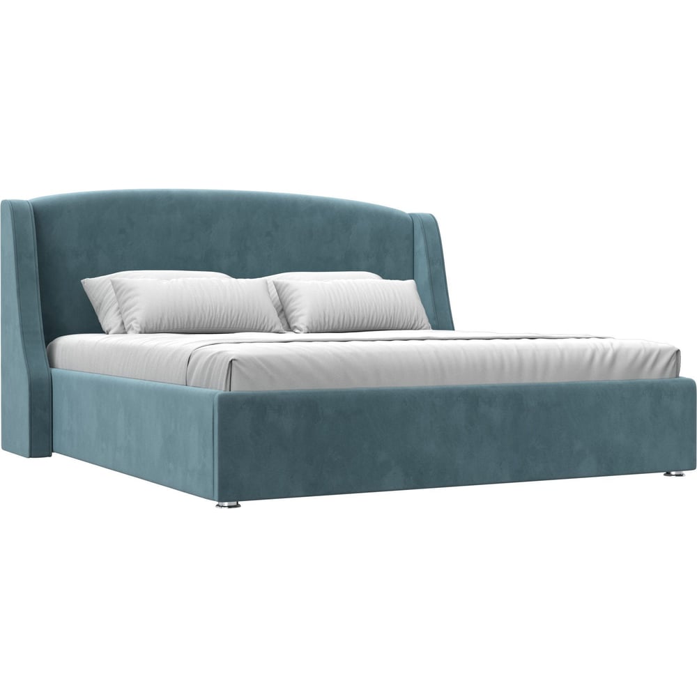 Изображение товара Интерьерная кровать Лига диванов Лотос 180, велюр, бирюзовая