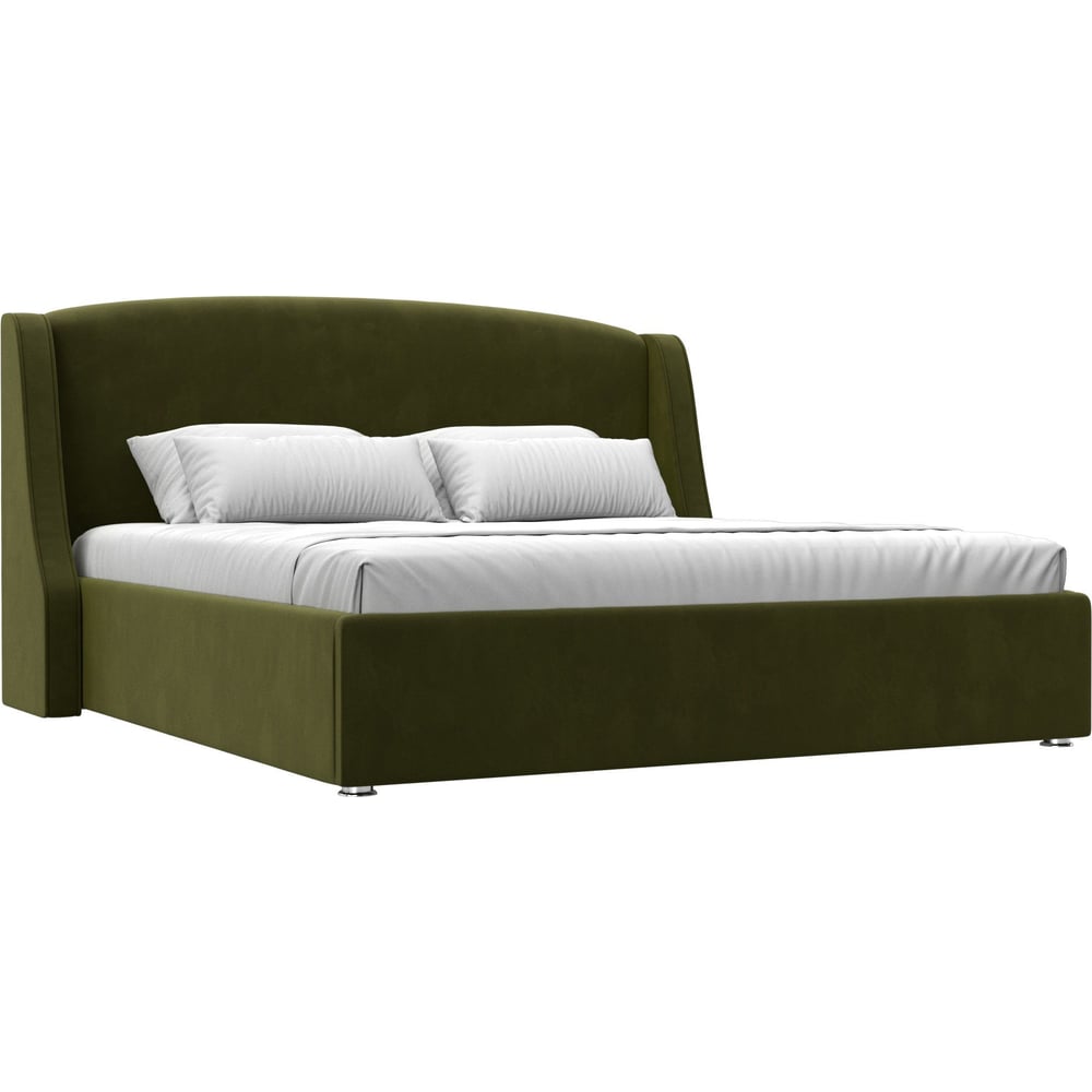 Изображение товара Интерьерная кровать Лига диванов Лотос 180 зеленый микровельвет