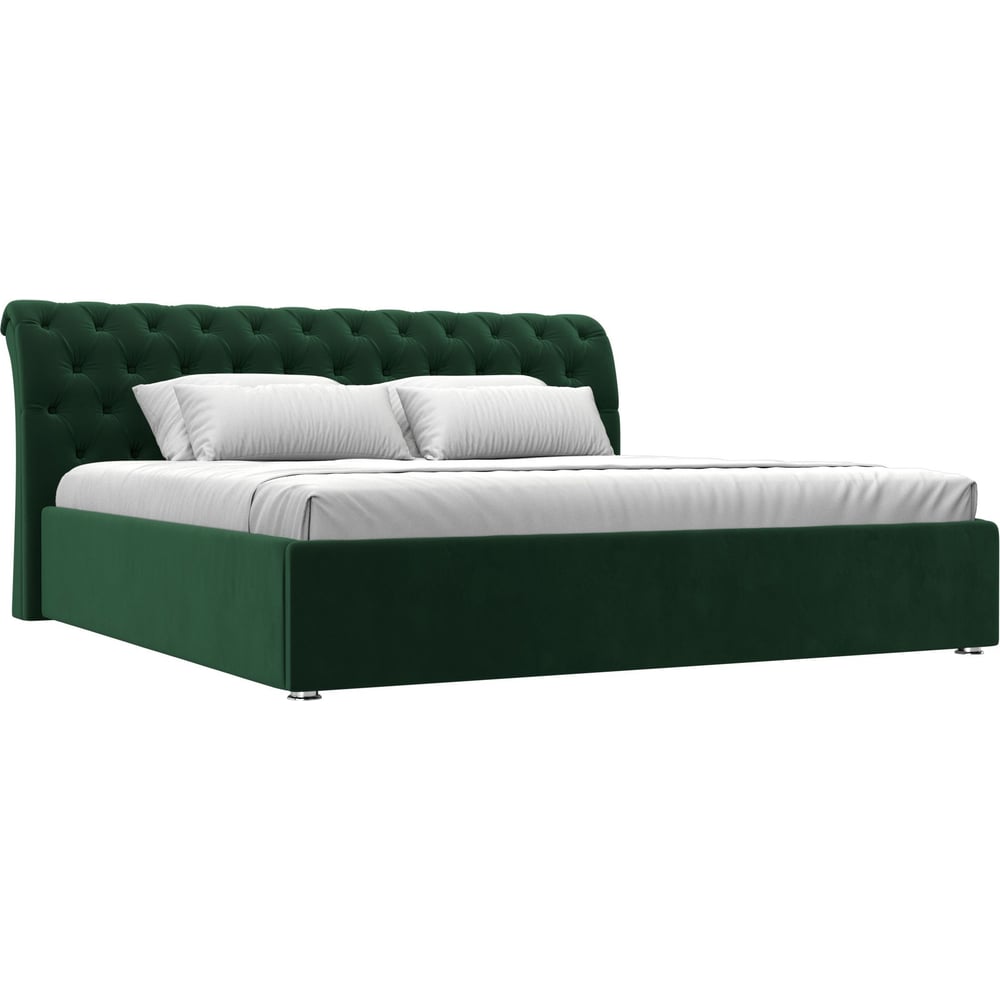 Изображение товара Интерьерная кровать Лига диванов Сицилия 200 велюр зеленый современный дизайн