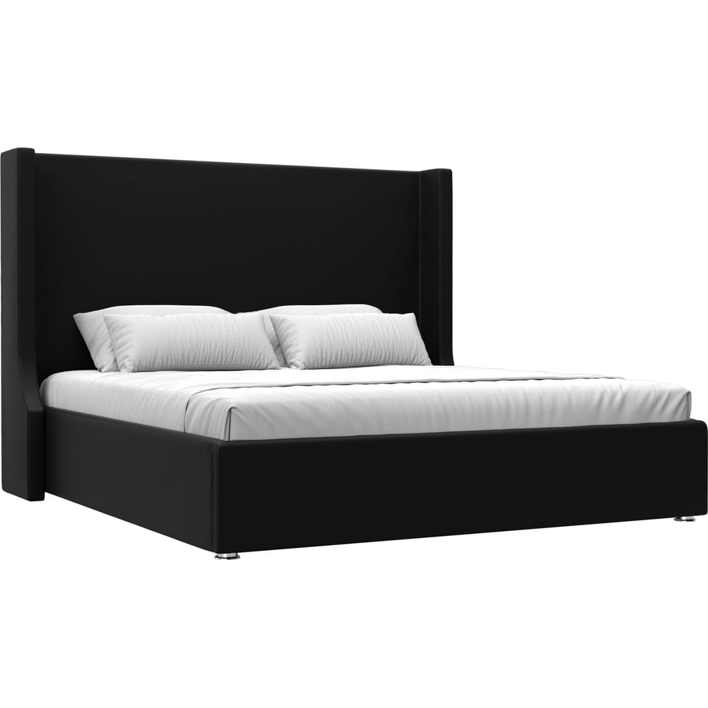 Изображение товара Интерьерная кровать Лига диванов Ларго 180 экокожа черный современная с ящиками