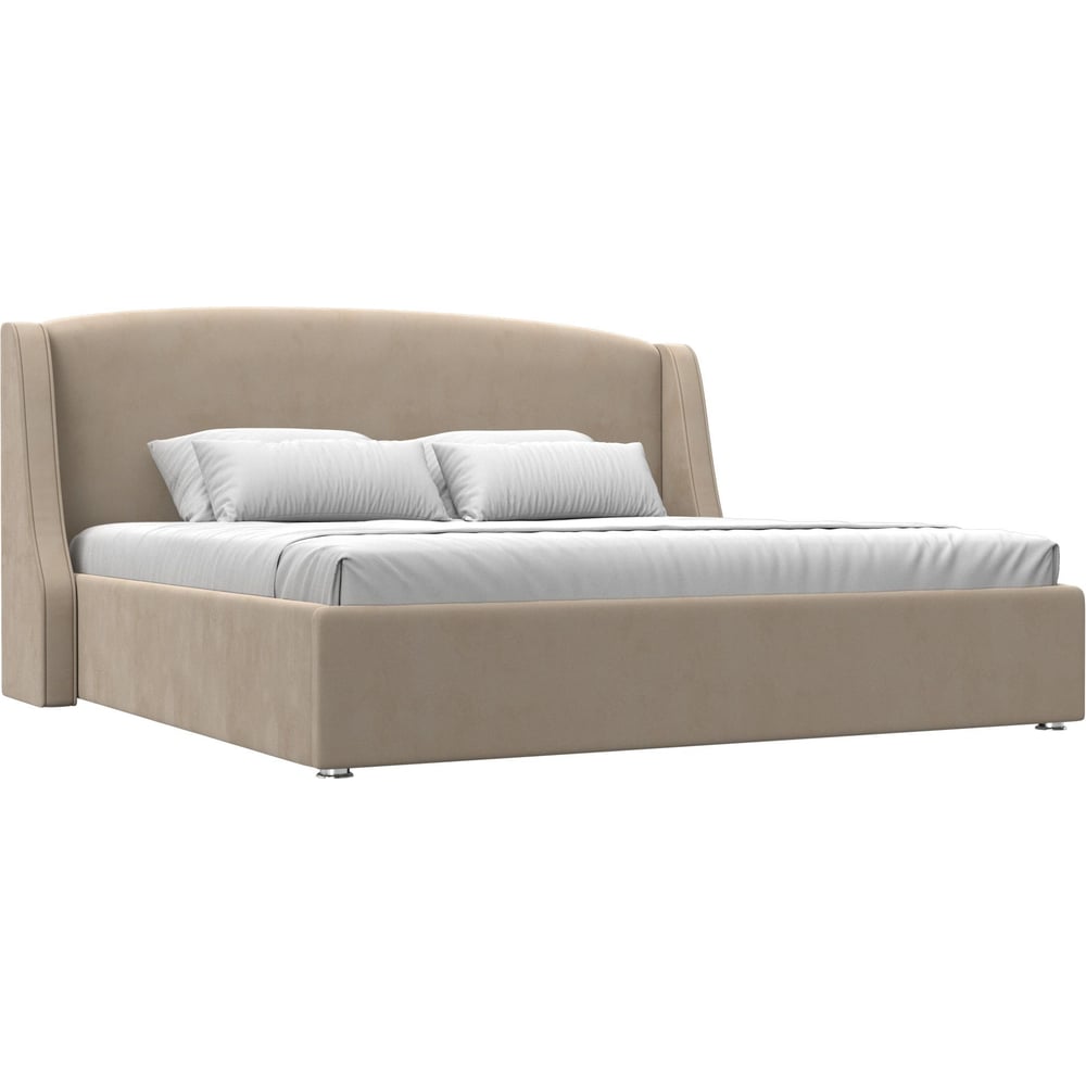 Изображение товара Интерьерная кровать Лига диванов Лотос 200 велюр бежевый 235x210 см