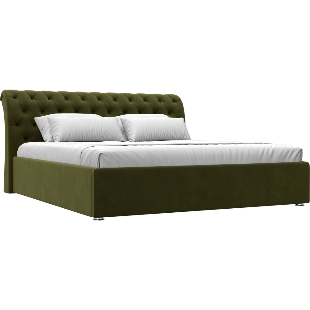 Изображение товара Интерьерная кровать Лига диванов Сицилия 180 микровельвет зеленый современная стильная