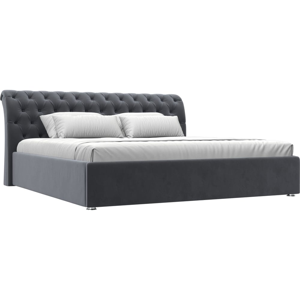 Изображение товара Интерьерная кровать Лига диванов Сицилия 200 велюр серый современная кровать для спальни
