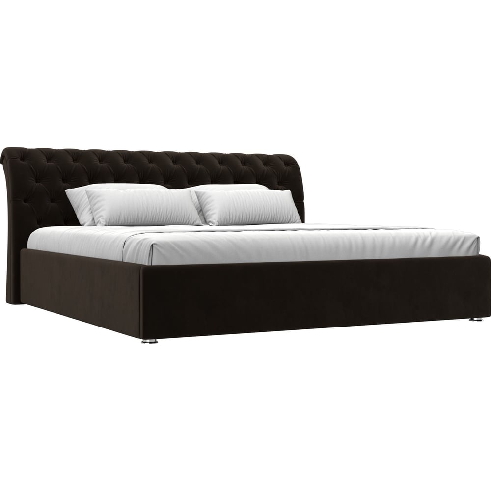 Изображение товара Интерьерная кровать Лига диванов Сицилия из микровельвета коричневая