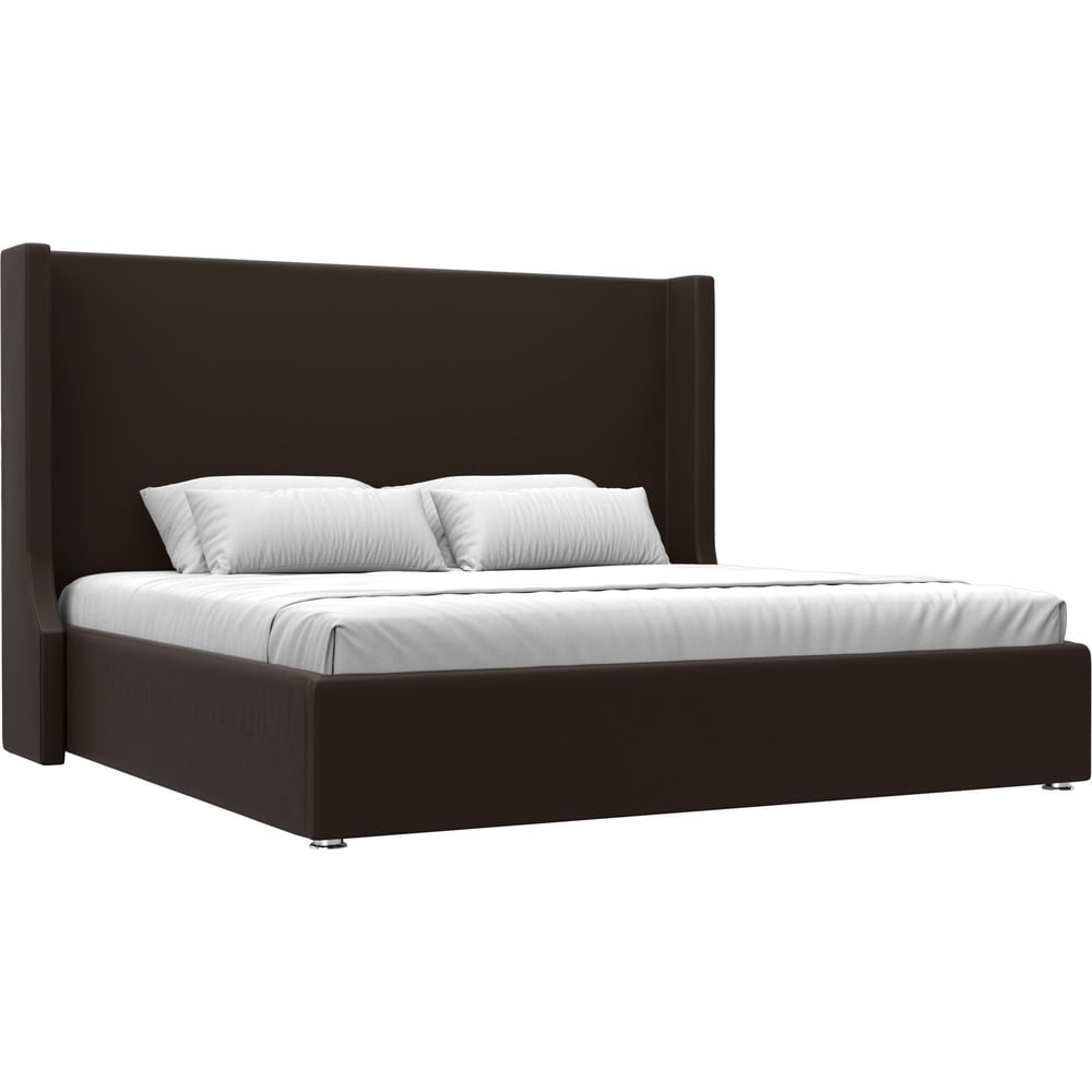 Изображение товара Интерьерная кровать Лига диванов Ларго 200 из экокожи коричневого цвета