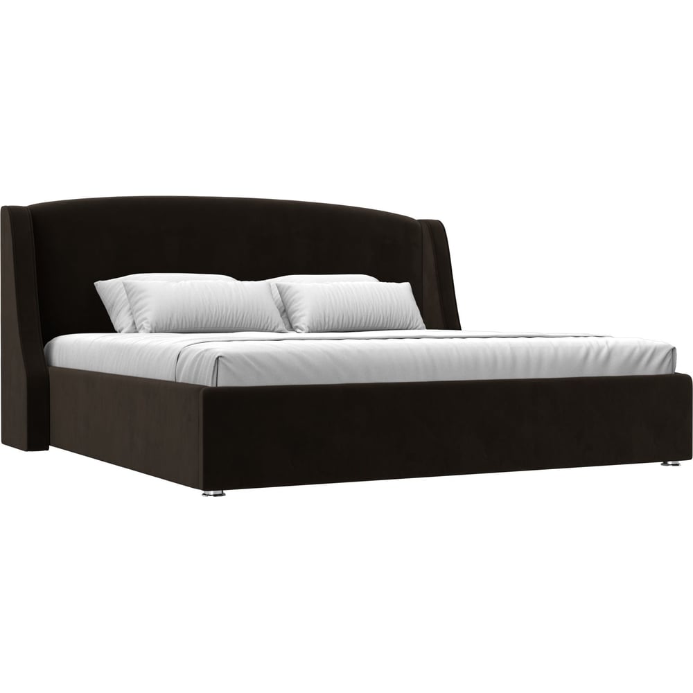 Изображение товара Интерьерная кровать Лига диванов Лотос 200 микровельвет коричневый