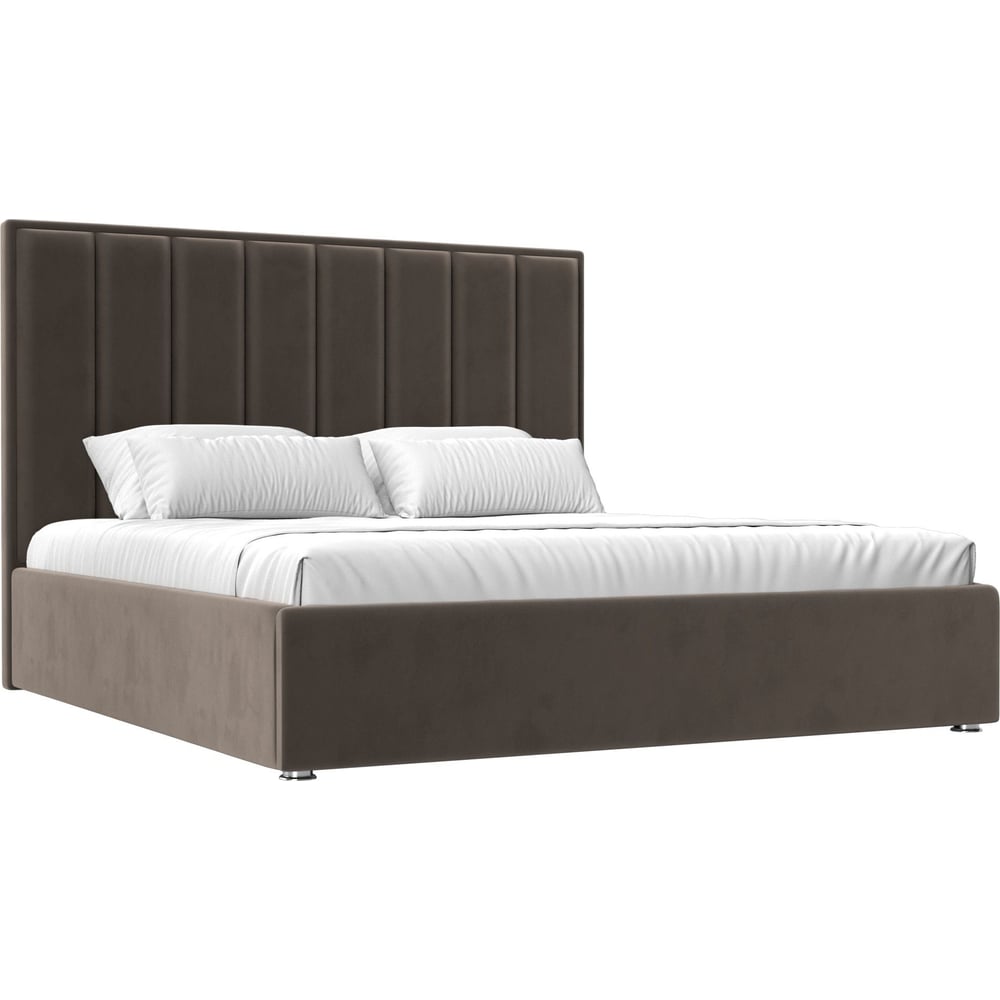 Изображение товара Интерьерная кровать Лига диванов Афродита 200 велюр коричневый современная двуспальная