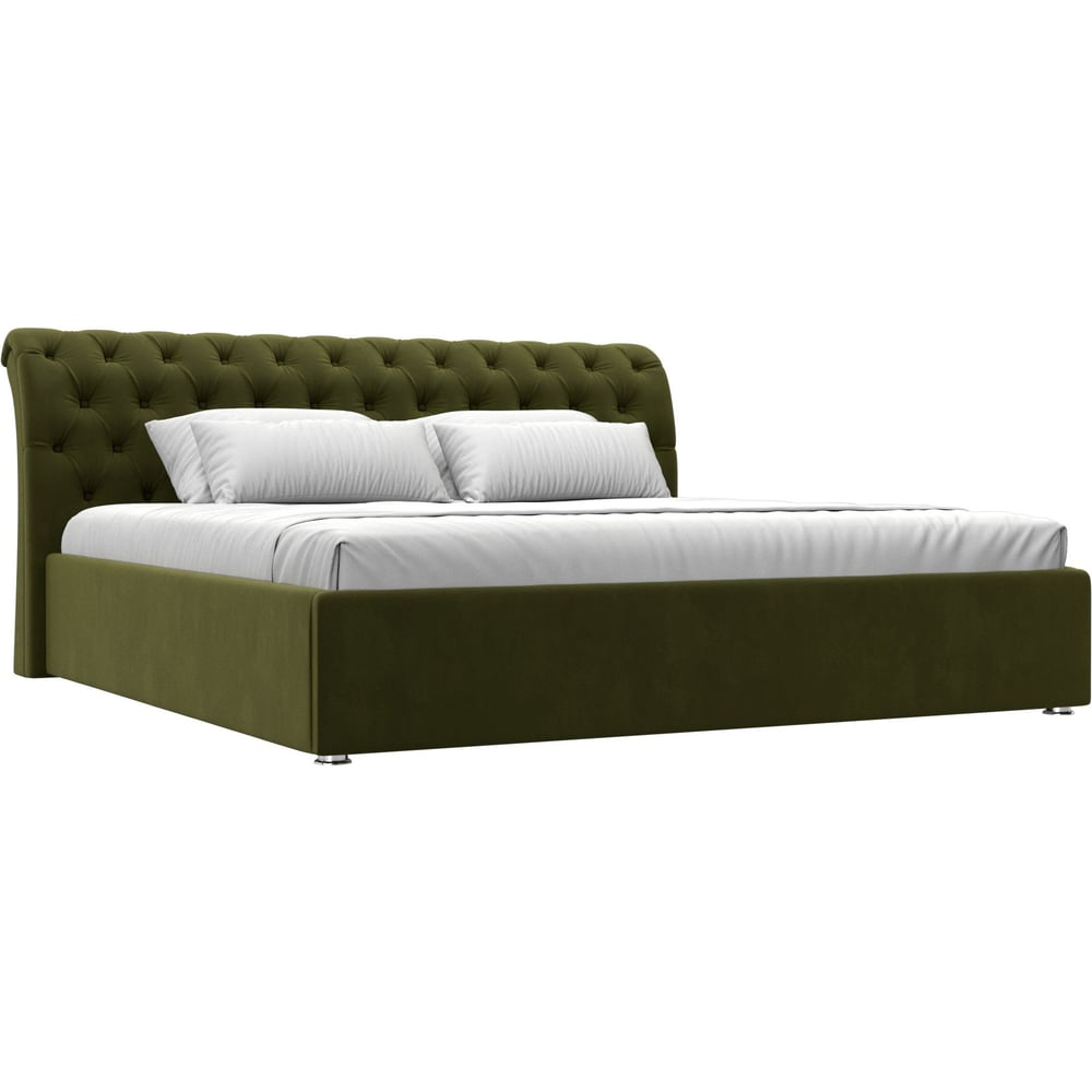 Изображение товара Интерьерная кровать Лига диванов Сицилия 200 микровельвет зеленый компактная современная модель