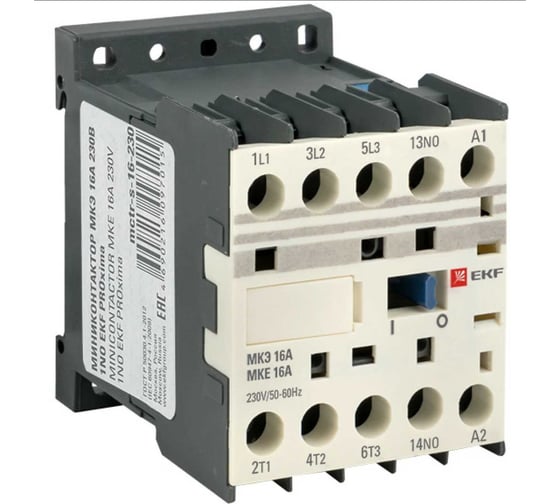 Изображение товара Миниконтактор EKF МКЭ, 16А, 230В, 1NO, PROxima Mctr-s-16-230