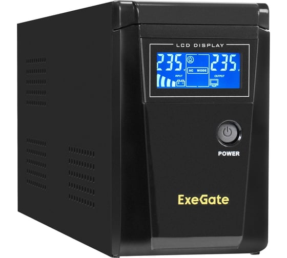 Изображение товара ИБП ExeGate инвертор, синус SineTower SZ-600.LCD.AVR.1SH 600VA 360W, чистая синусоида, LCD дисплей, AVR, 1*Schuko, линейно-интерактивный, внешняя бата 295986