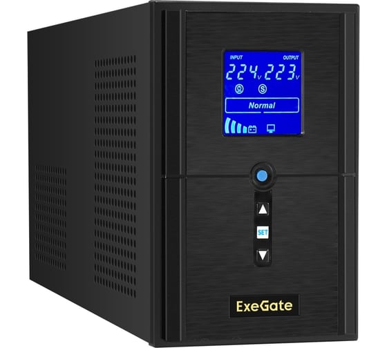 Изображение товара ИБП ExeGate инвертор, синус, для котла SineTower SN-1500.LCD.AVR.2SH.1C13.USB 1500VA 1200W, чистая синусоида, LCD дисплей, AVR, 2*Schuko+1*C13, USB, линейно-инте 295982