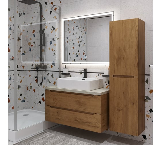 Изображение товара Тумба подвесная со столешницей и накладной раковиной BelBagno ETNA 100 ETNA100RN-KEPMCO-1338-SET