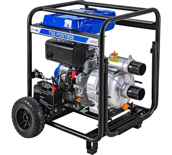 Изображение товара Мотопомпа дизельная ТСС TSS PDST80E с электростартом, АКБ 130151