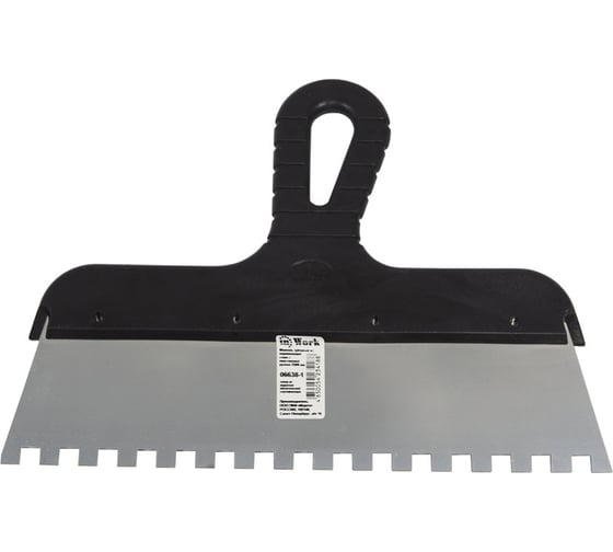 Изображение товара Шпатель из нержавеющей стали с пластиковой ручкой In Work 150 мм, зуб 6 мм  06616-1