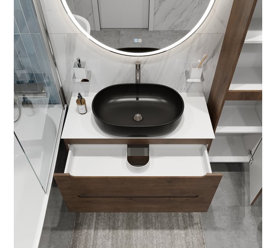 Изображение товара Тумба подвесная со столешницей и накладной раковиной BelBagno ETNA 100 ETNA100RW-KEPBO-1084H301-SET