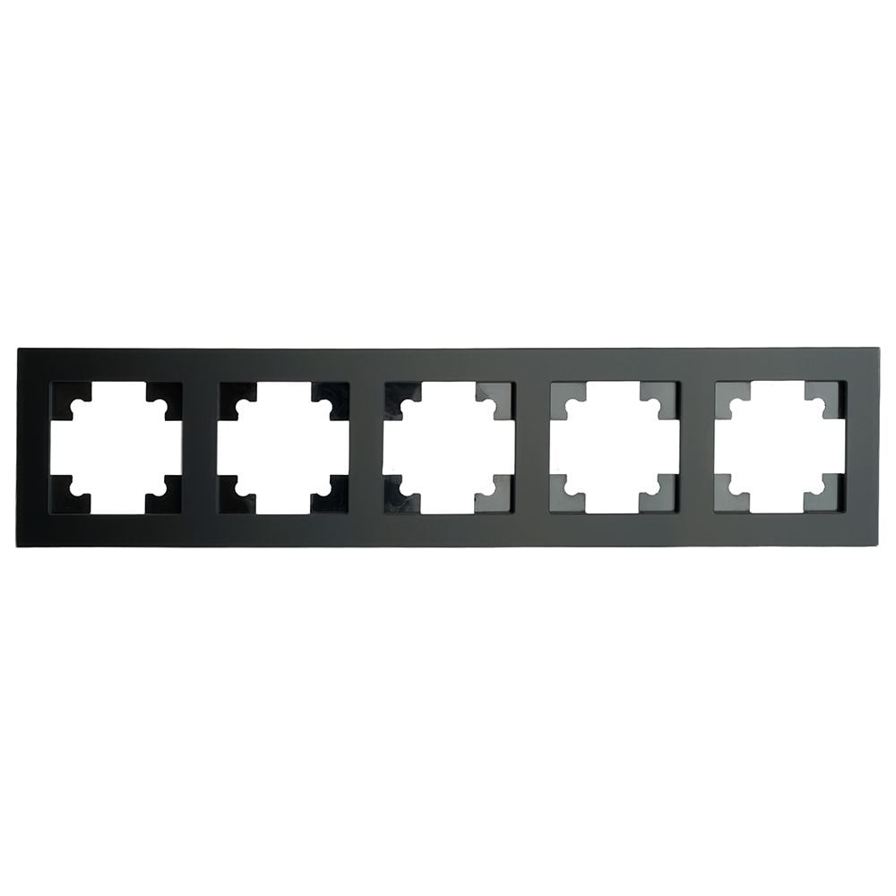 Изображение товара Рамка для кабель-каналов 5-местная STEKKER GFR00-7005-05М серия Катрин черный стекло