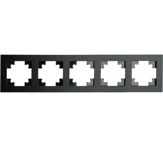 Изображение товара Рамка 5-местная STEKKER GFR00-7005-05М стекло, серия Катрин, черный матовый 49604