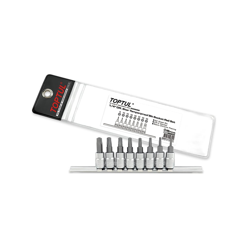 Изображение товара Набор торцевых головок 1/4 дюйма TORX T8-T40, 8 предметов TOPTUL GAAG0809