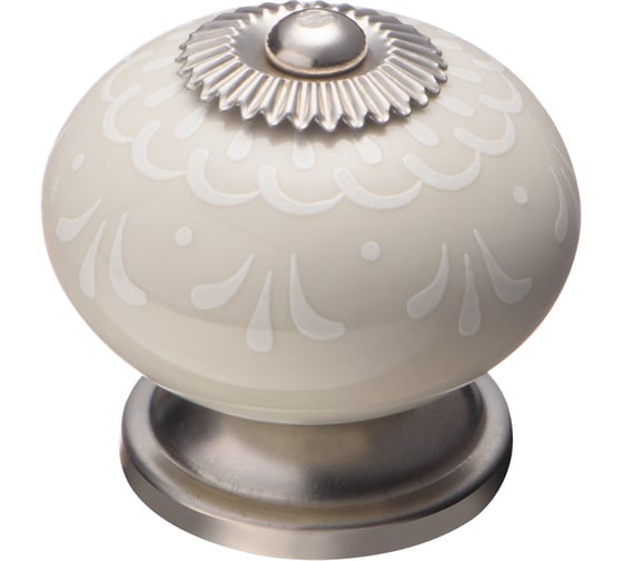 Изображение товара Ручка-кнопка KERRON бежевая керамика с узором KF13-17