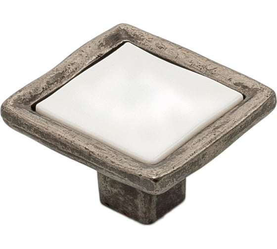 Изображение товара Ручка-кнопка c фарфором KERRON чернёный старинный цинк KF08-11 BAZ