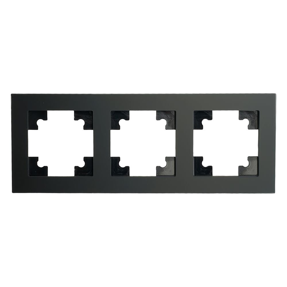 Изображение товара Рамка 3-местная STEKKER GFR00-7003-05М стекло серия Катрин черный матовый