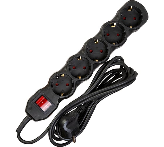 Изображение товара Сетевой фильтр GLANZEN RUCELF 5 гн. 3 м ПВС 3x0,75 арт. RU-B05-375-03Z КА-00009526