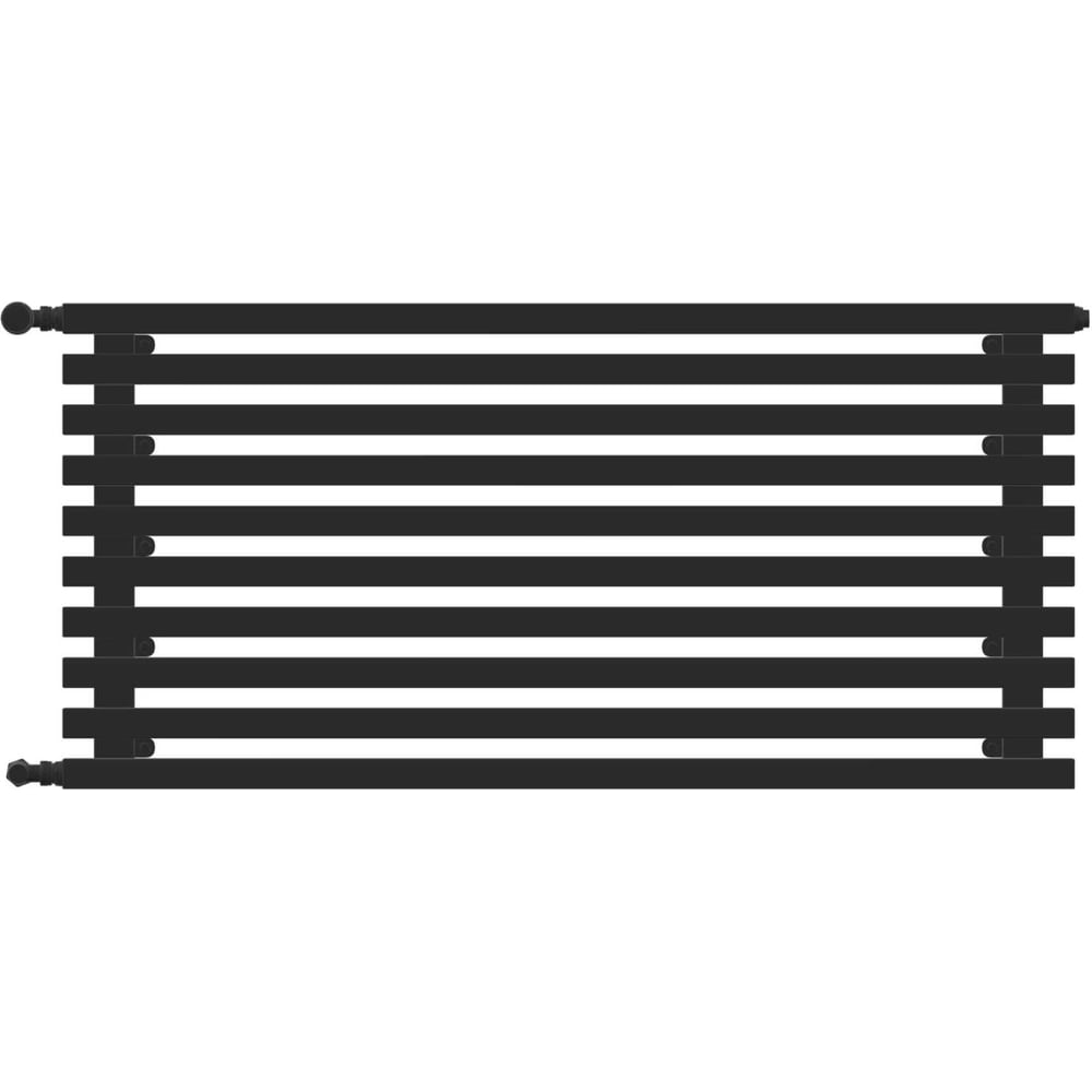 Изображение товара Горизонтальный стальной радиатор GUARDO Retta 6P 1800x180 мм, 4 секции, черный матовый