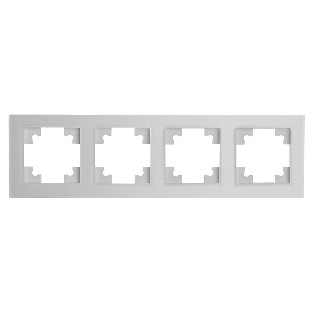 Изображение товара Рамка STEKKER GFR00-7004-01M 4-местная стекло серия Катрин белый матовый