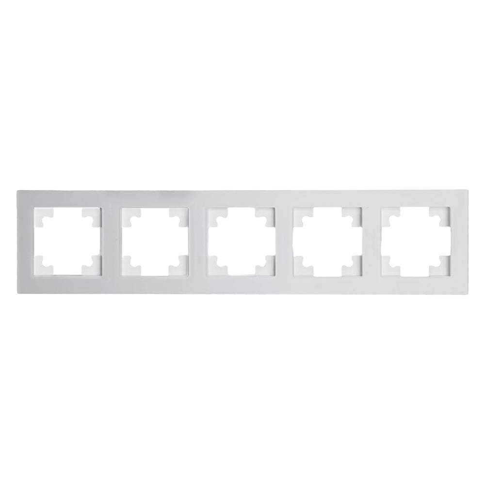 Изображение товара Рамка STEKKER GFR00-7005-01M 5-местная белый стекло серия Катрин