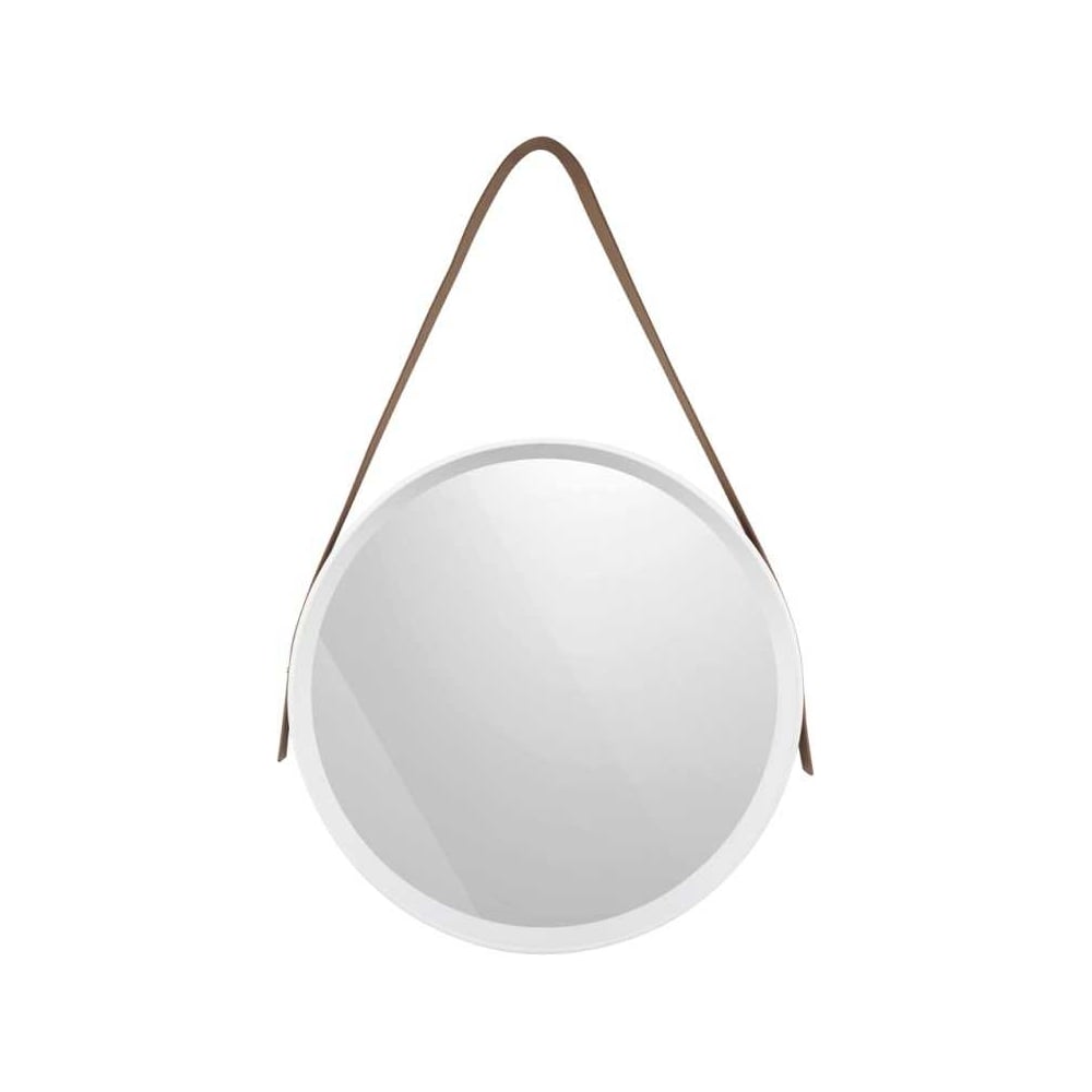 Изображение товара Зеркало настенное на ремне Вещицы диаметр 395 мм белое Fancy96