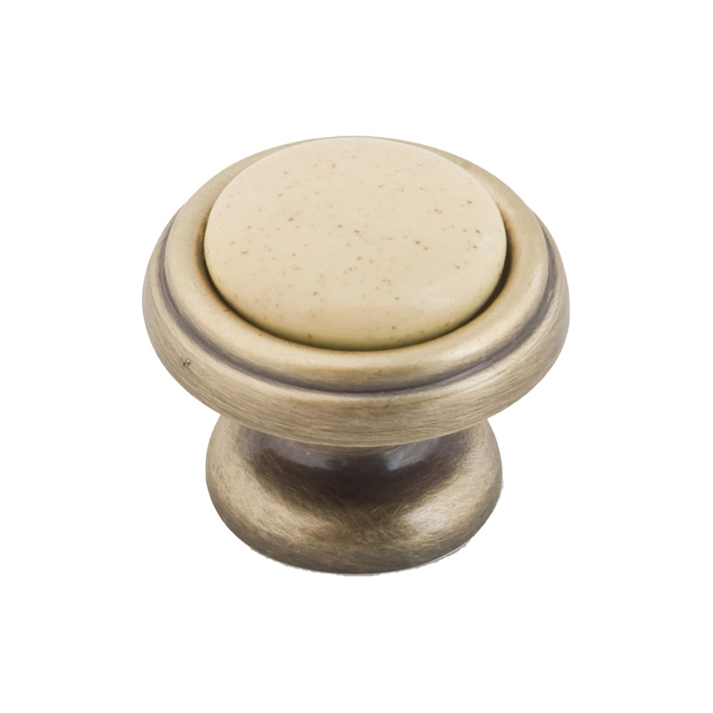 Изображение товара Ручка-кнопка с фарфором KERRON, оксидированная бронза, 31х31х26 мм