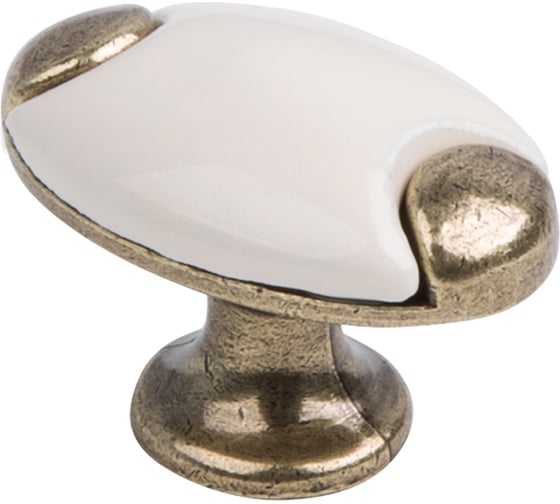 Изображение товара Ручка-кнопка c фарфором KERRON Д34 Ш22 В24, оксидированная бронза KF05-10 OAB