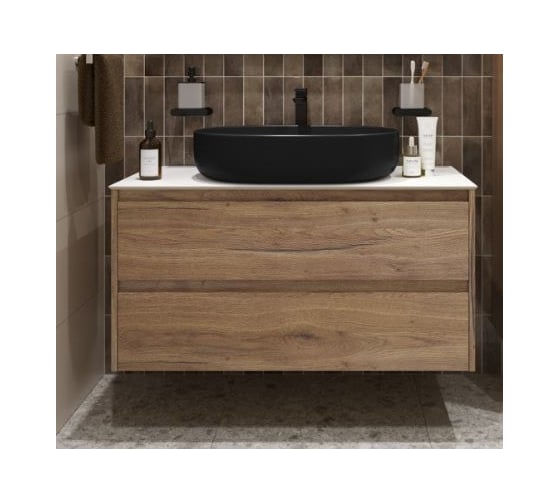 Изображение товара Подвесная тумба со столешницей и накладной раковиной BelBagno KRAFT 100, KRAFT100RT-KEPBO-1084-H301-SET